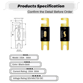 ANL Fuse 300 Amp Inline 32V Copper Alloy – 1-Pack TekShack