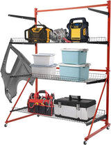TTeralmon 3 Shelf Universal Auto Body Rolling Parts Storage Rack J-J-F-T-B-H