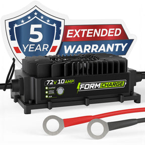 72V 10A Lithium Golf Cart Charger - Waterproof Design - 87.6 Volt Output Smart Charger for Lithium, LiFePO4, Lead Acid, AGM FORM Charge