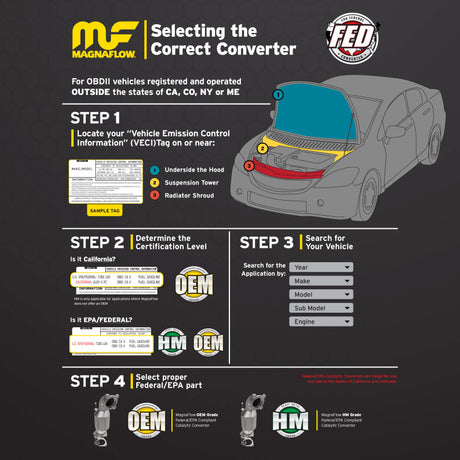 MagnaFlow 2015-2017 NX200T L4 2.0L Conv DF OEM Underbody