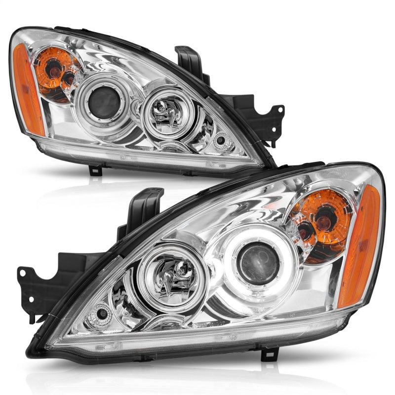 ANZO 2004-2007 Mitsubishi Lancer Projector Headlights w/ Halo Chrome (CCFL)