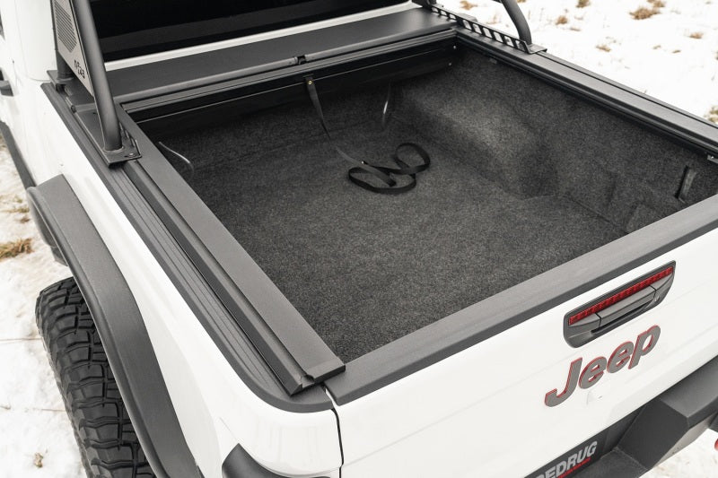 Couvre-tonneau Armis avec rails Max Track pour Jeep Gladiator 20-22 Rugged Ridge avec système Trail Rail - Tex. Blk