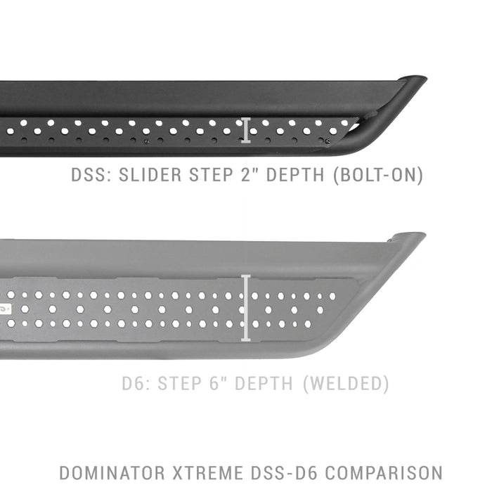 Marchepieds latéraux Go Rhino 2021+ Ford Bronco Dominator Extreme avec supports - Noir texturé