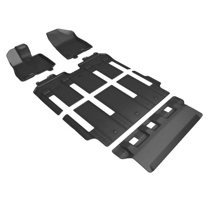 Tapis de sol 3D MAXpider 21-24 Toyota Sienna 7 places Kagu 1re, 2e et 3e rangées - Noir