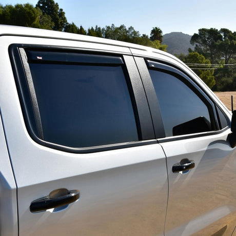 Déflecteur d'air Westin 19-21 pour camionnette à cabine multiplace Chevy Silverado 4 pièces - Fumée