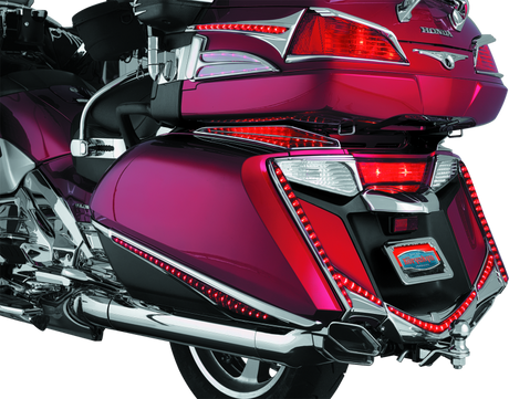 Embout de garde-boue arrière à LED Kuryakyn 12-17 GL1800, lentille rouge chromée