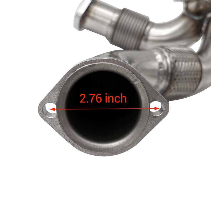 TruckTok 2003-2007 6.0L Ford F250 F350 F450 Powerstroke Diesel Heavy Duty Polished Exhaust Up-Pipe Y-Pipe