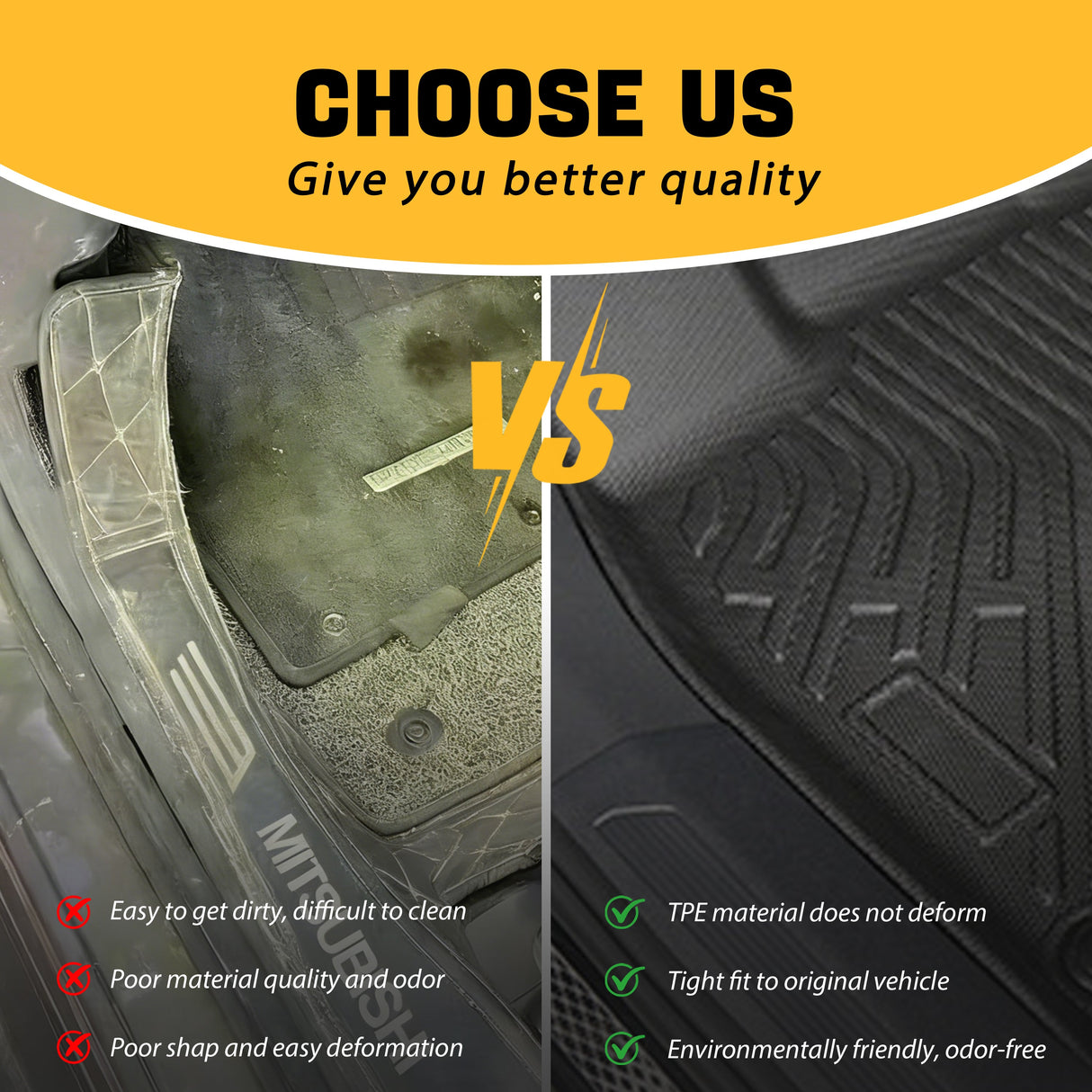 Trucktok 1999-2007 Ford F250 F350 F450 SuperCab All-Weather TPE Floor Mats TruckTok