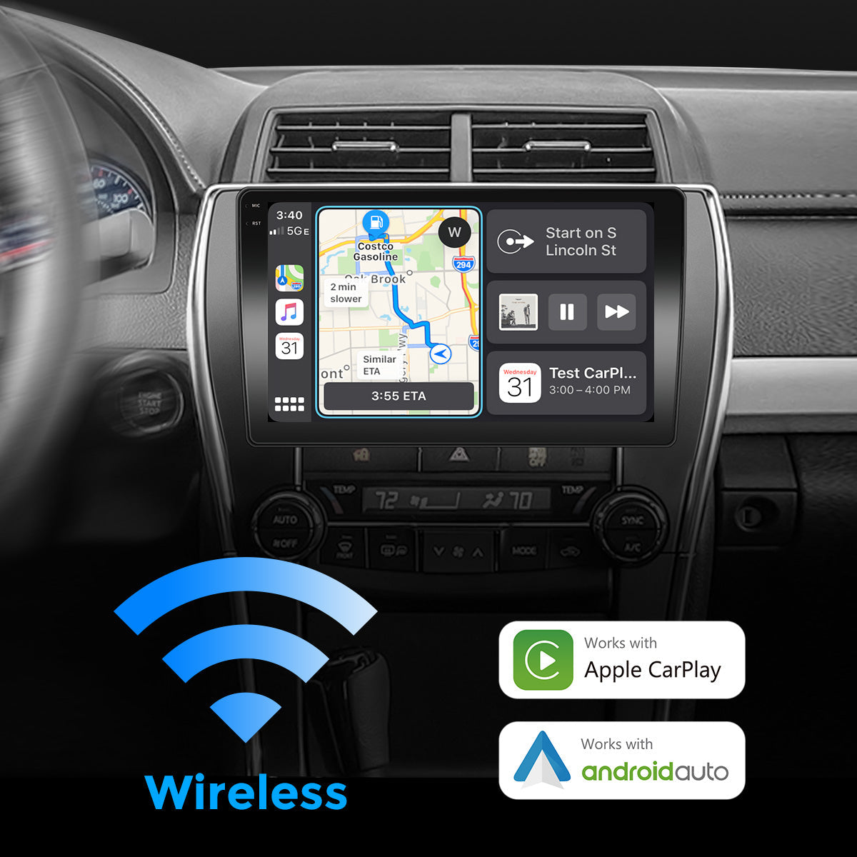 VISION 10” Custom-Fit Car Stereo for Toyota Camry 2015-2017