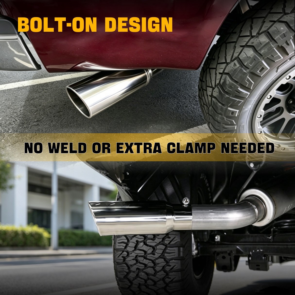 Trucktok 4" Inlet 6" Outlet 15" Overall Length Stainless Steel Bolt On Exhaust Tailpipe Tip TruckTok