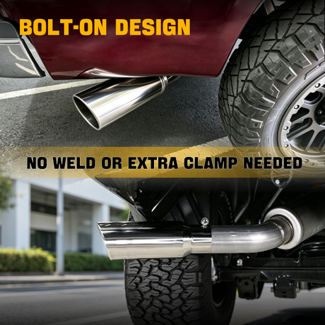 Trucktok 4" Inlet 6" Outlet 15" Overall Length Stainless Steel Bolt On Exhaust Tailpipe Tip TruckTok