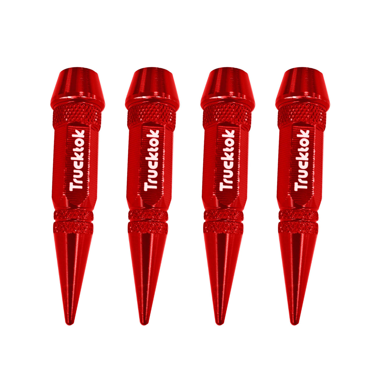 Trucktok 4pcs Aluminum Spike Bullet Valve Stem Caps Cover Wheel Tire Air Cap TruckTok
