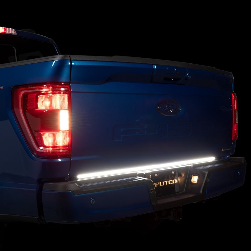 Putco 21-23 Ford F-150 60In Direct Fit Red Blade Kit Tailgate Bars w Factory LED Taillamps