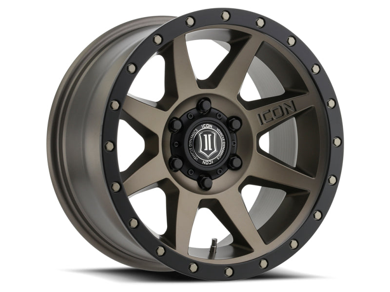 Roue ICON Rebound Pro 17x8,5 5x150 25 mm de déport 5,75 pouces BS 110,1 mm d'alésage en bronze