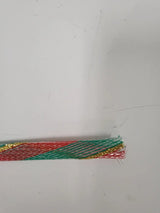 25 FT 1/2" HOLIDAY GREEN RED GOLD STRIPE PET EXPANDO SLEEVING BRAID AC/DC WIRE AND SUPPLY