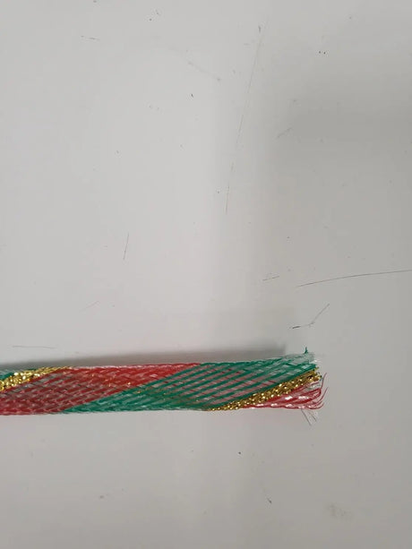 25 FT 1/2" HOLIDAY GREEN RED GOLD STRIPE PET EXPANDO SLEEVING BRAID AC/DC WIRE AND SUPPLY