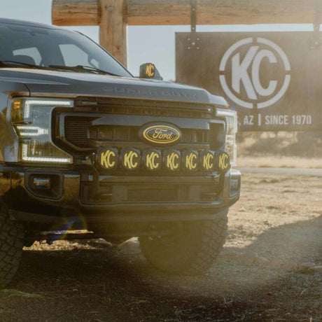Kit de barre lumineuse à 7 lumières LED Pro6 KC HiLiTES 2017+ Ford Super Duty Gravity - Pare-chocs avant