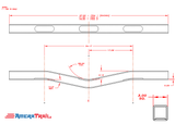 59 X 3 X 3" V Bend Cross Member, 1/4" Wall, Structural Aluminum