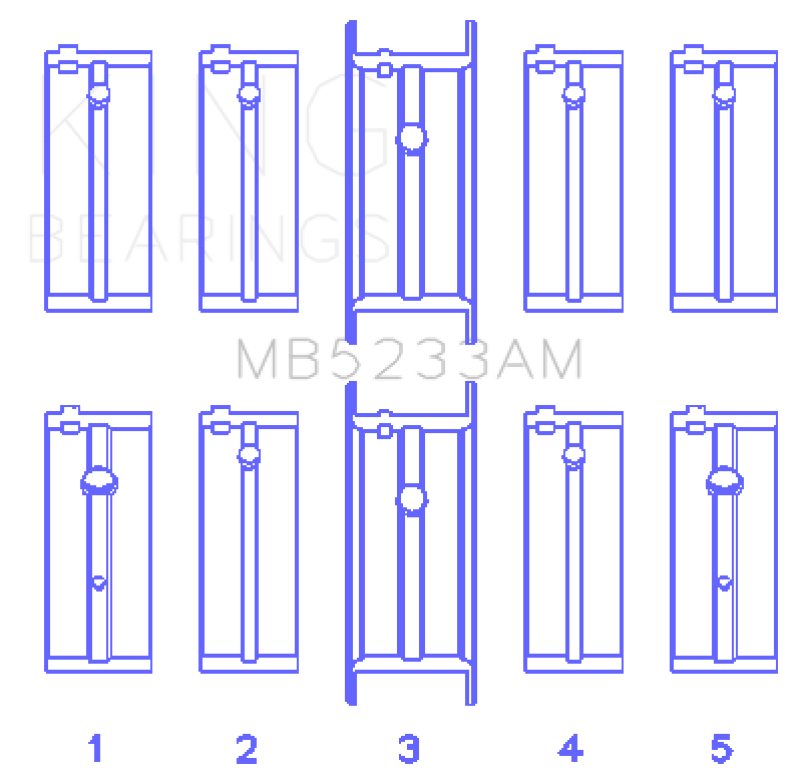 Ensemble de roulements principaux King Engine Bearings Nissan L20B/Z20/Z22/Z24 (taille + 0,50 mm)