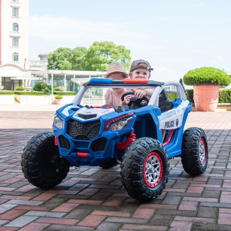 24V Magic Cars Storm Police UTV 2-Seater for Kids with Lights & Sirens for Action-Packed Adventures