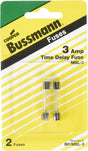 Bussmann BP/MDL-3 3 Amp Time Delay Glass Tube Fuse (2 PACK) TekShack