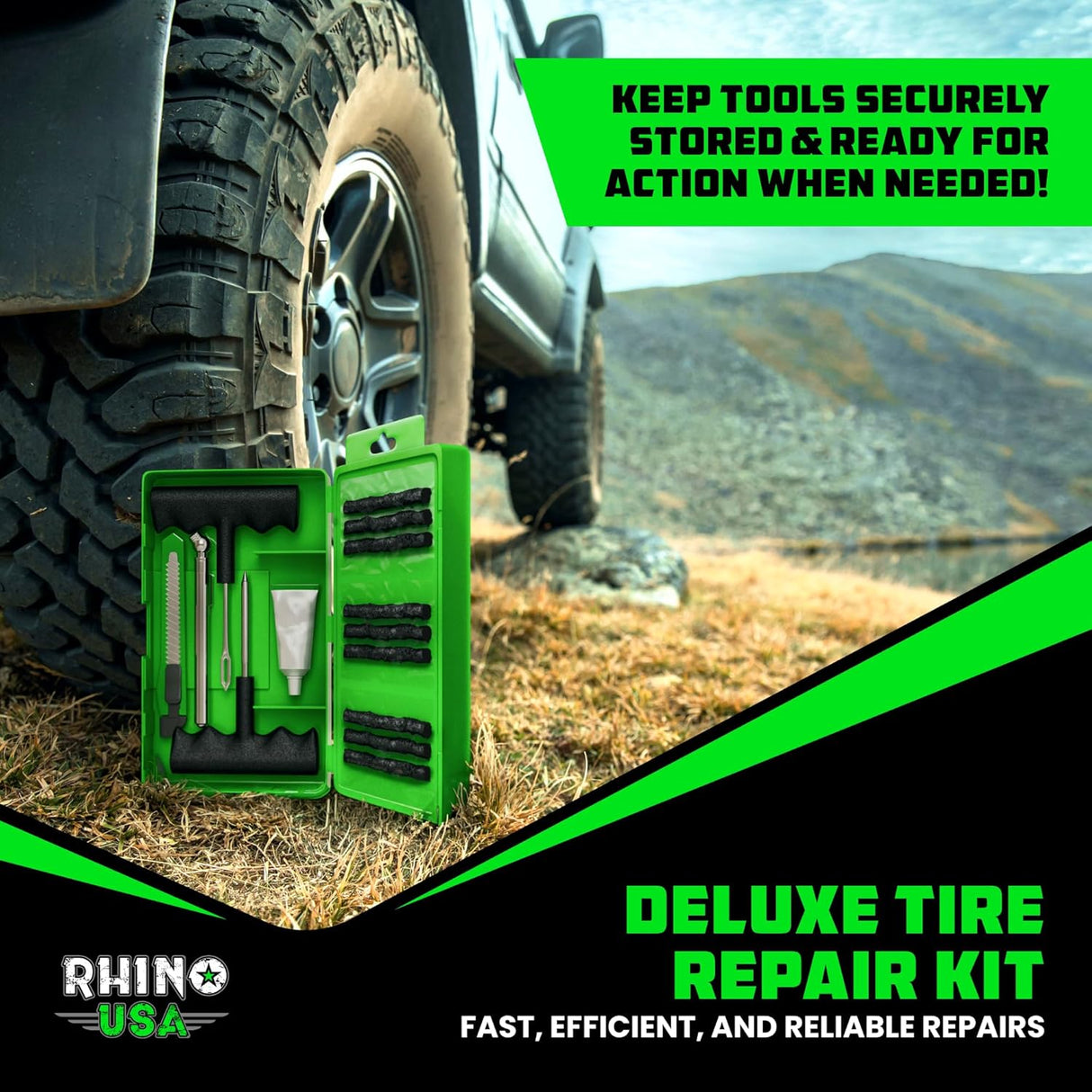 14-Piece Compact Tire Repair Kit