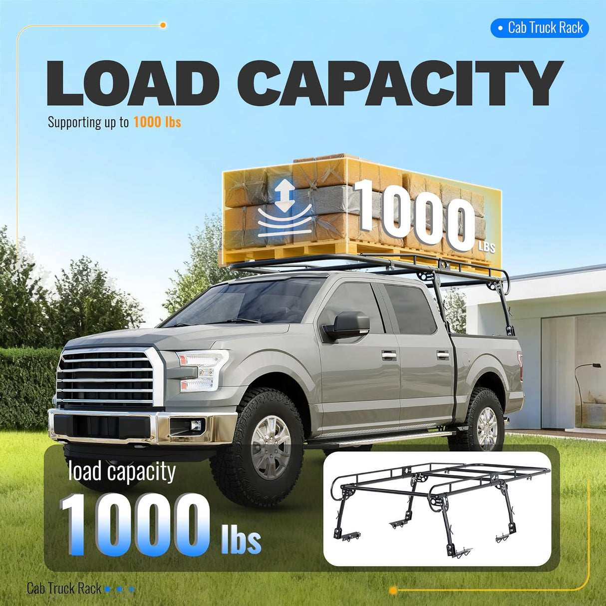 Truck Ladder Rack Heavy Duty Steel Adjustable Universal Fit