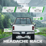 Adjustable Pickup Truck Headache Rack 64in to 78in Window Protection