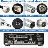 FM Radio Dipole Antenna – 75 Ohm Adhesive Mount with 10ft Cable & Universal Adapter Kit TekShack