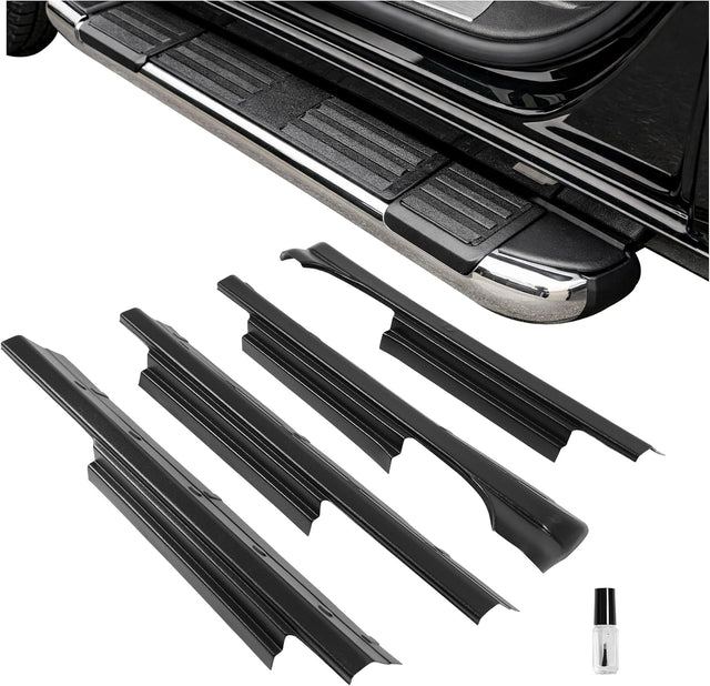 Rocker Panel Cover Set Fits 2014-2018 Crew Cab Pickup Textured Black