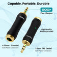 1/8" to 1/4" - 3.5mm TRS Stereo Male to 6.35mm Female Adapter – Gold-Plated TekShack