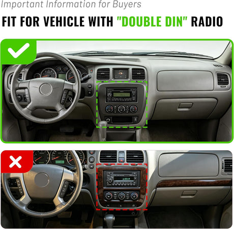 Double DIN Dash Cover Kit for 1999-2002 Chevy GMC Trucks