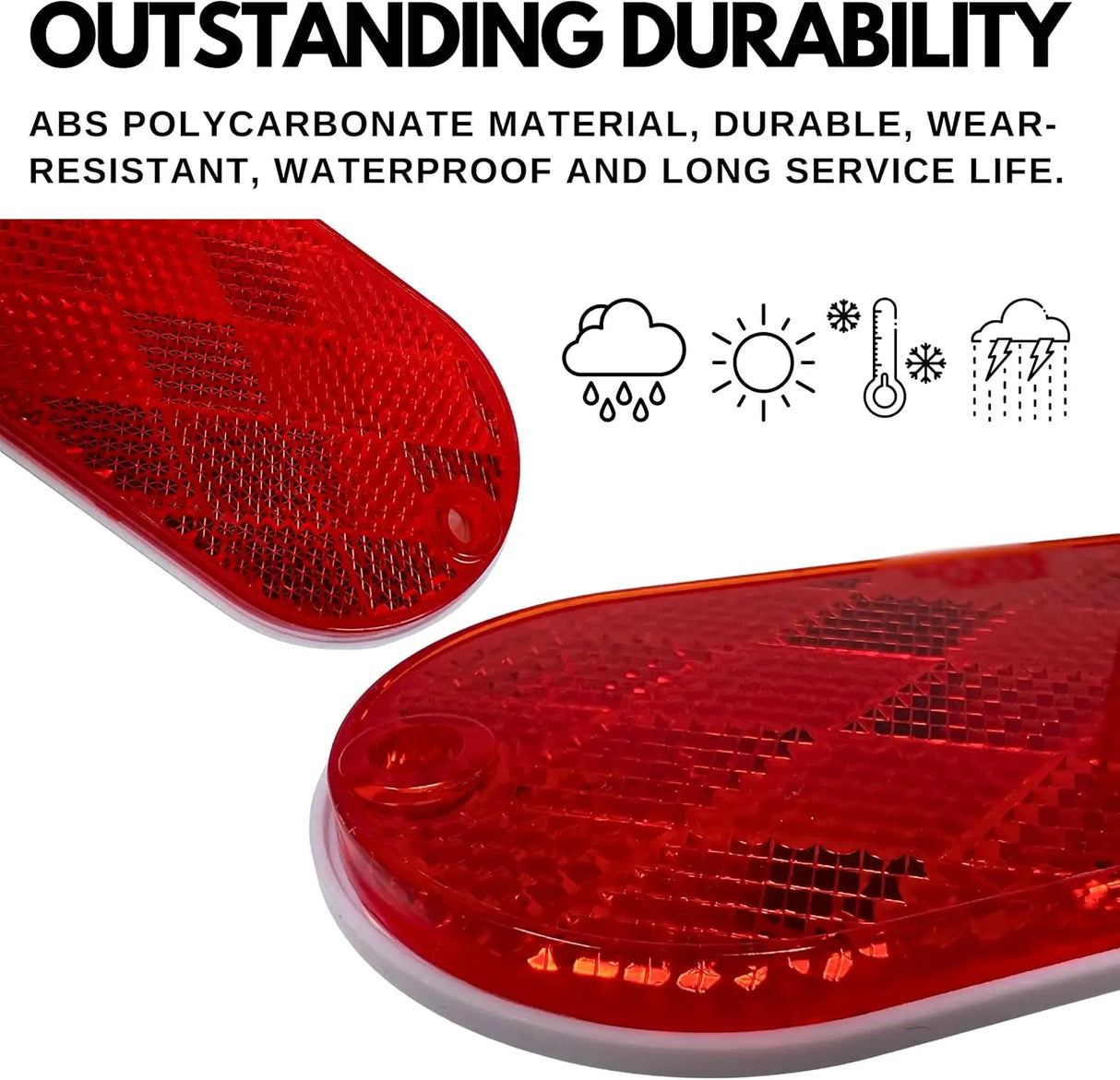 All Star Truck Parts Oval Reflectors for Trailers RVs ASTPRF2421A/R Red 2 Each