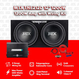 MTX TNE212DV2 Dual 12in Sealed Enclosure 400W (With Amplifier) MTX