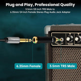 1/8" to 1/4" - 3.5mm TRS Stereo Male to 6.35mm Female Adapter – Gold-Plated TekShack