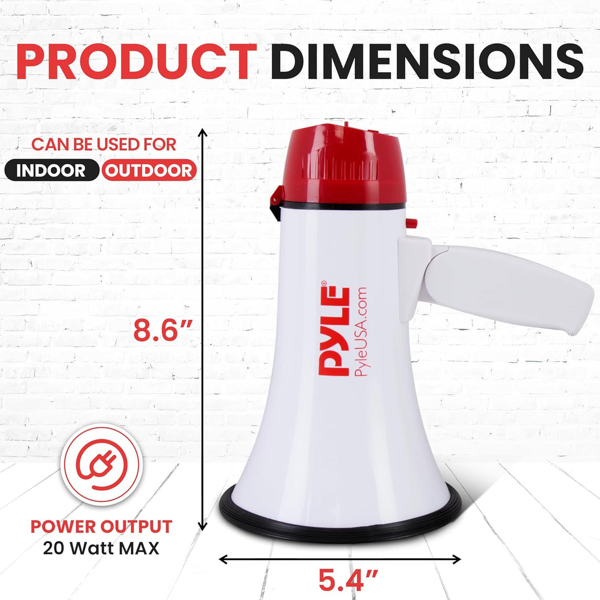 Pyle 20W Portable Megaphone Bullhorn with Siren & Strap TekShack