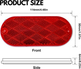 All Star Truck Parts Oval Reflectors for Trailers RVs ASTPRF2421A/R Red 2 Each