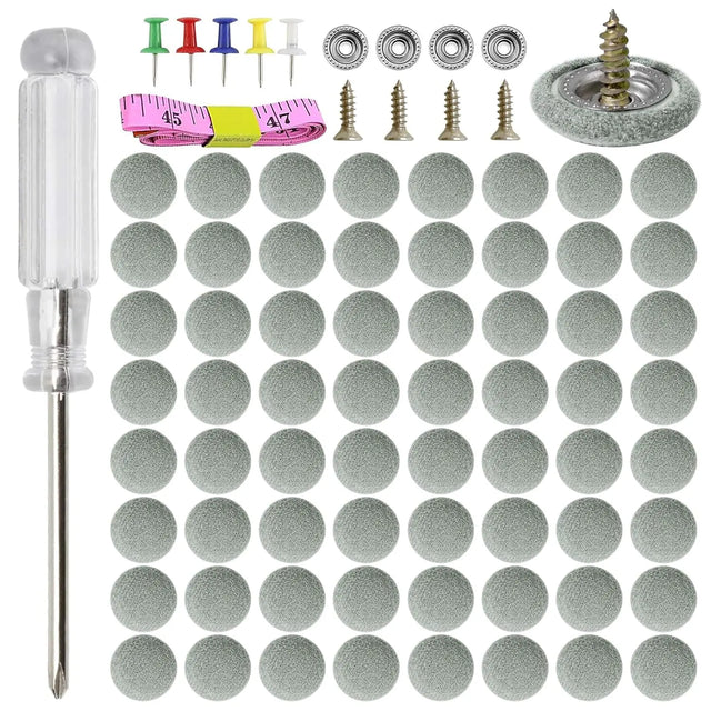 GOOSLA Auto Roof Snap Rivets Headliner Repair Kit 65 Set Grey Flannelette A1103