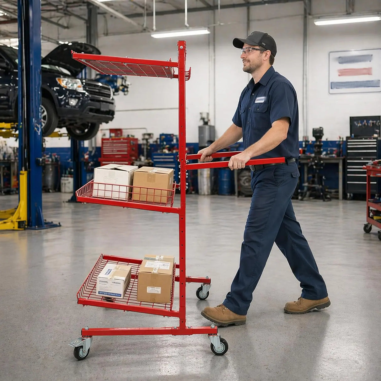 ALMULOO Auto Parts Storage Rack for VW Type 1 Bugs Red VC-0372 1 Each