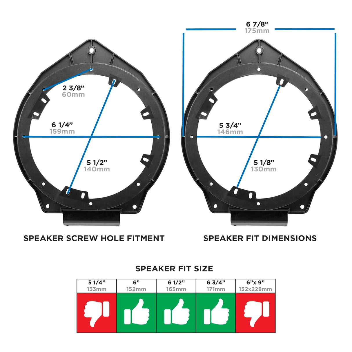 Metra 82-3006 GM Multi 2005-Up Speaker Adapter - 6 to 6.75 Inch Metra
