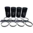 S&B 4"x 8" Intercooler Boot Kit with Clamps (Set of 4) S&B