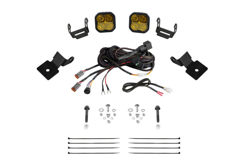 Diode Dynamics 14-18 Polaris RZR XP Stage Series SS3 A-Pillar Pod Kit - Pro Yellow Combo