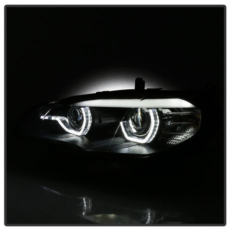 Phares de projecteur Spyder 07-10 BMW X5 E70 (modèles HID uniquement) - Noir PRO-YD-BMWE7007-AFSHID-BK