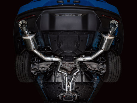 Échappement Catback AWE 2024 Ford Mustang GT Fastback S650 RWD Touring avec double embout chromé argenté