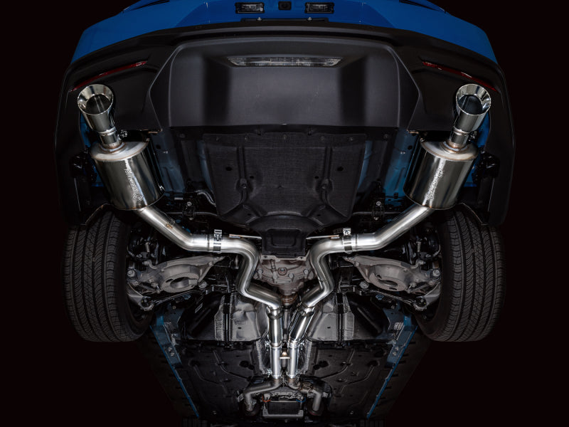 Échappement Catback AWE 2024 Ford Mustang GT Fastback S650 RWD Touring avec double embout chromé argenté