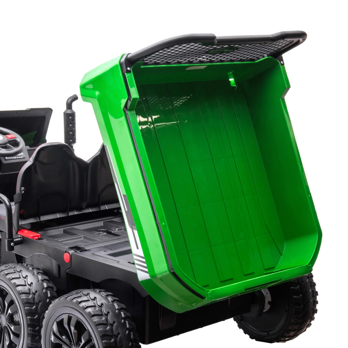 24V 6 Wheeler Magic Cars Tractor Trailer 2 Seater Ride-on with Dump Cart and Parental Remote