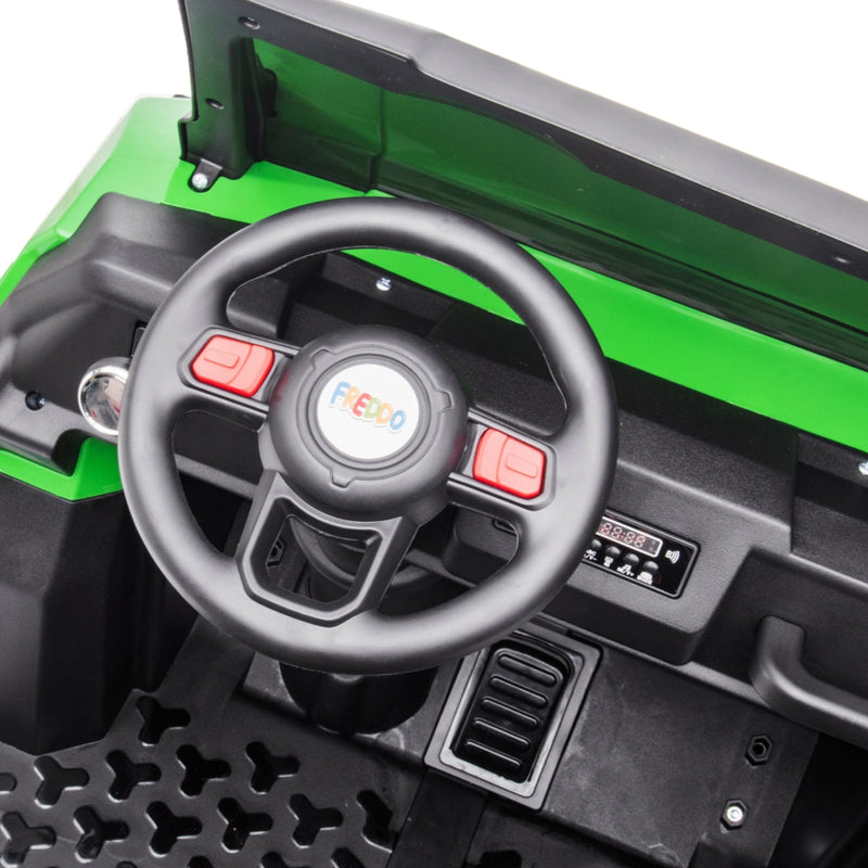 24V 6 Wheeler Magic Cars Tractor Trailer 2 Seater Ride-on with Dump Cart and Parental Remote