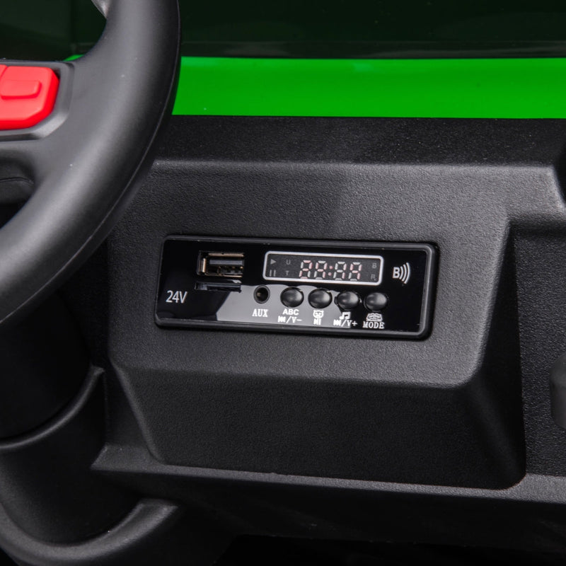 24V 6 Wheeler Magic Cars Tractor Trailer 2 Seater Ride-on with Dump Cart and Parental Remote