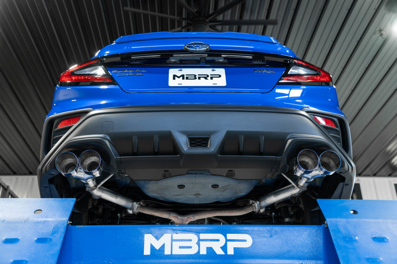 MBRP Subaru WRX 2022 2,5 pouces à double sortie arrière divisée avec quatre embouts CF - T304