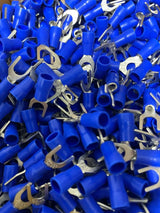 16-14GA BLUE FORK SPADE TERMINAL VINYL INSULATED CRIMP WIRE CONNECTOR Unbranded